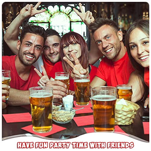 400 Count Cocktail Napkins Disposable 2 Ply Beverage Napkins Absorbent Dinner Napkins Event Party Supplies For Weddings Wine Tasting,5 X 5 Inch (Red) #TOP6