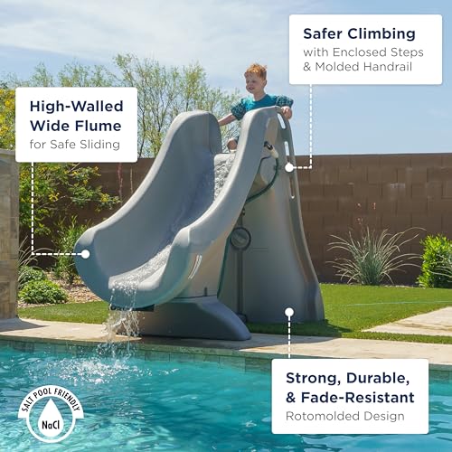 S.R.Smith 660-209-5820 Slideaway Removable In-Ground Pool Slide - Gray