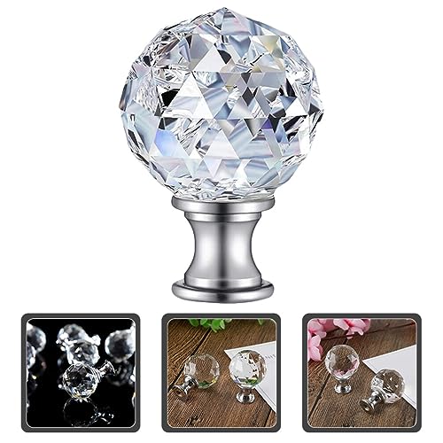Image of OSALADI Crystal Lamp Finials Diamond Finials for Lamp Shade Clear Screw Topper Decorative for Table or Floor s