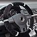Produktbild Universal Auto Lenkradhülle - Plüsch Lammfell Leder Lenkradbezug 15 Zoll/37-38cm Anti Rutsch Lenkradabdeckung Atmungsaktiv Winter Lenkradschutz Warm Lenkradschoner für Damen & Herren,Schwarz