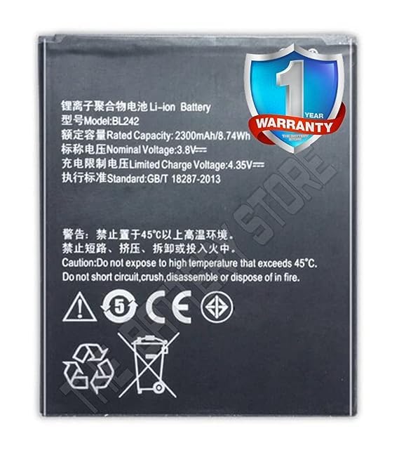 Image of Original BL242 Battery for Lenovo A6000 / K3 / K30-W / A3860 / A3580 / A3900 / A6010 Battrey with 1 Year Warranty*** (J00121)
