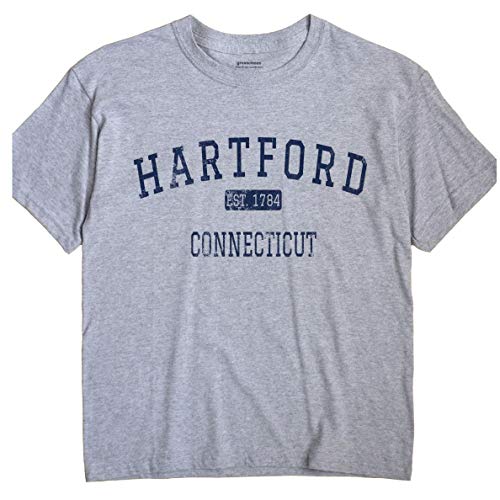 GreatCitees Hartford Connecticut T-Shirt EST Large Grey