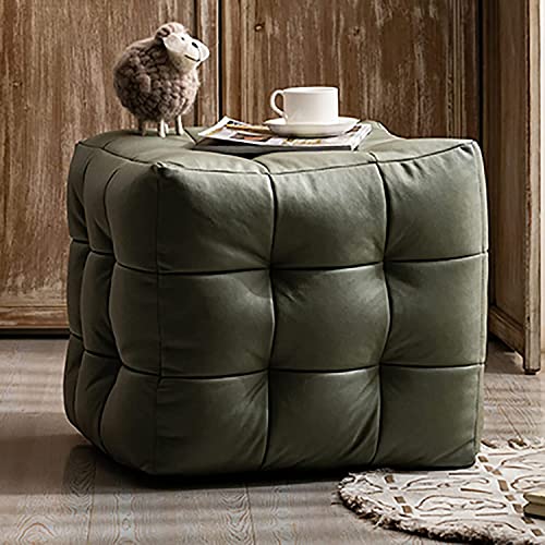 Tabouret de Canapé Cuir Vert 18 Pouces Haute Finition