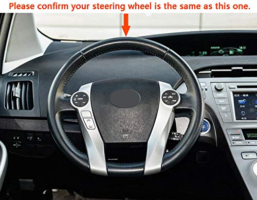 Eiseng DIY Steering Wheel Cover for 2010 2011 2012 2013 2014 2015 Toyota Prius Hatchback/for 2012-2019 Prius C/for 2012-2017 Prius V Wagon Plug-in Black Microfiber Leather Interior Accessories