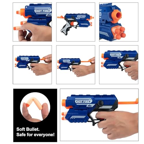 Image of Kidoyz Blaze Storm Foam Blaster Gun Toy, Toy Gun Dart Guns and Long Range Shooting Gun, (10 Foam Bullets and 10 Suction (Multicolored) Dart Bullets