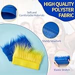 Hairy Headband, Funny Hat Fun Party Costume Accessories, Novelty Crazy Troll Hair Wigs for Adults and Teens, Party Supplies Headwear for Spirit Day, Sports Event,Halloween,Cosplay(Blue&Yellow, 2 Pack) - Image 4