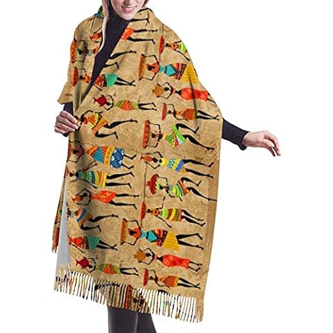 GregTins African American Women Scarf Womens Warm Long Shawl Wraps Large Scarves Knit Cashmere Fringed Scarf Blanket Scarf Mothers Day Gifts Cover