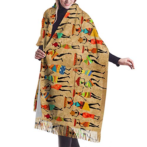 African American Women Scarf Womens Warm Long Shawl Wraps Large Scarves Knit Cashmere Fringed Scarf Blanket Scarf