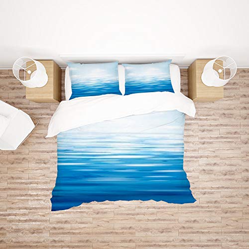 Parure de lit de qualité supérieure bleu ciel 3 pièces en microfibre fine - 3