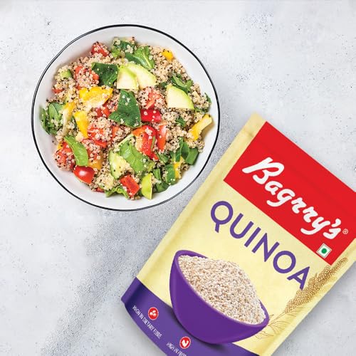 Image of Bagrry's Quinoa 1kg | Gluten Free Superfood | High Protein & High Fibre Breakfast Cereal | Rice Substitute | Diabetic-Friendly, Heart-Healthy | No Added Preservatives | Perfect for Weight Management, Healthy Meals and Fitness Diet