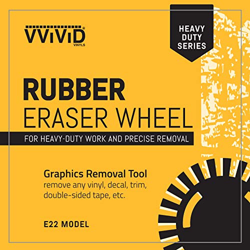 VViViD Rubber Eraser Wheel 4 Inch Diameter 7/8 Inch Thick Decal Remover Pad Including Drill Adapter (Heavy Duty Series)