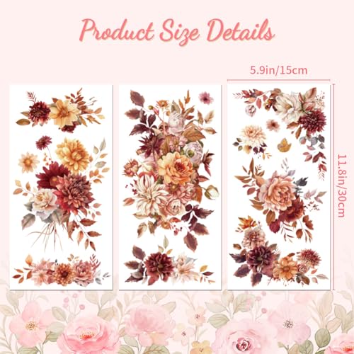 Peacoblue Rub on Transfer Decals for Furniture Crafts Flowers Corner 6"x12" - Image 2