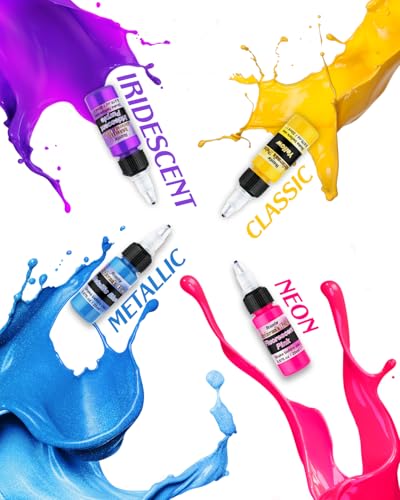 Roizefar Airbrush Paint, 44 Colors with 6 Thinner, Airbrush Paint Set Includes Iridescent & Metallic & Neon & Classic Colors, Water-Based Air Brush Paints Acrylic Ready to Spray, 20ml/Bottle - Image 4