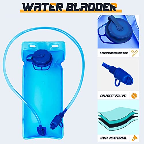 Foto von Trinkrucksack Laufen, Rucksack mit Trinkblase, Wasserdichtes und Verschleißfestes Material, 1L Trinkrucksack,Fahrradrucksack für Laufen Fahrrad Herren Damen (Orange)