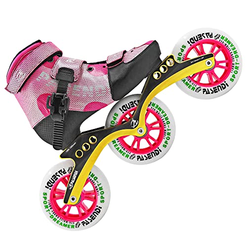 Professional Adjustable Speed Skates for Kids,Speed Inline Skates Girls and for Boys, Outdoor & Indoor Roller Skates for Children (Pink, S(US J12.5-US2) EU30-33)