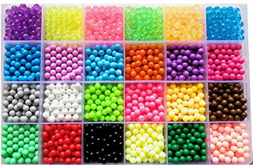 Vytung Méga Pack 3600 Perles 24 Couleurs(6 Brille dans Le Noir)-Kit de Loisirs Créatifs