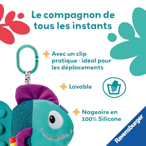 Ravensburger Play + Peluche Pop it : Piranha Jouet bébé dès la Naissance Version française 34016 - vue 10