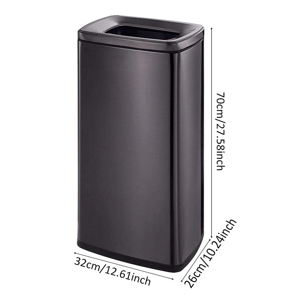 Cubo de Basura Abierto, Cubo de Basura para Interiores, Reciclaje de Basura, Cubo de Basura de Acero Inoxidable, Cubo de Basura para Cocina, Restaurante, Oficina, Cubo de Basura para baño co