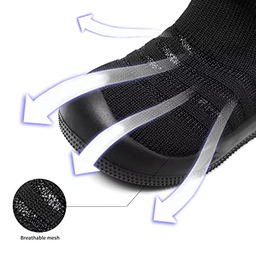Image of Eashi Baby Boy Girl Non-Skid Indoor Infant Walking Shoes Breathable Warm Elastic Sock Shoes with Memory Sole Protect Toes Outdoor Sneakers