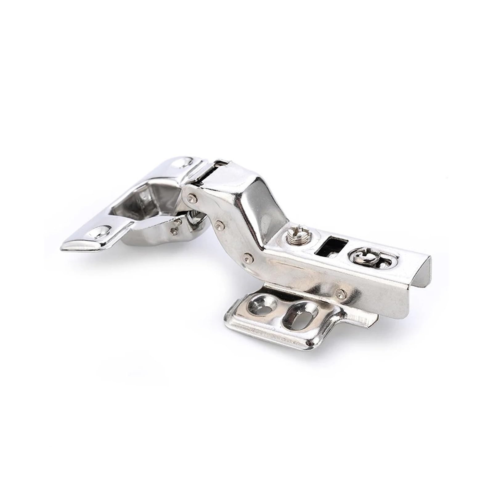 4Pc Stainless Steel Hydraulic Cabinet Hinges Damper Buffer Soft Close Cabinet Cupboard Door Hinge Furniture Door Hardware (Size : 2Half Overlay)