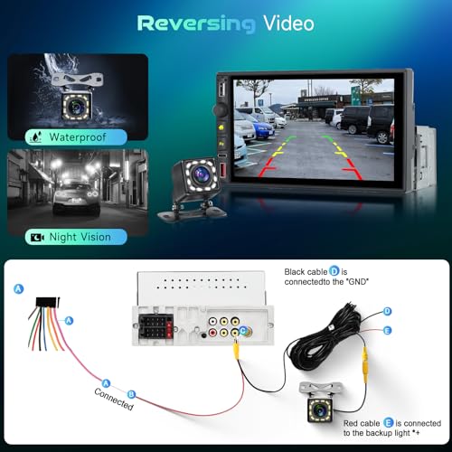 Radio para auto con pantalla táctil 7 pulgadas y cámara trasera miniatura 6