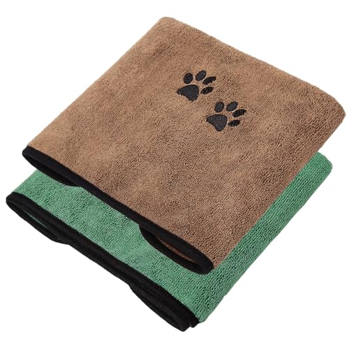 TAIYUNWEI Schnelltrocknendes Handtuch für Hunde, 2 Stück, schnell trocknendes Haustier-Badetuch, Mikrofaser, super saugfähiges Haustierhandtuch, Handtücher für Haustiere, Hundehandtücher für kleine