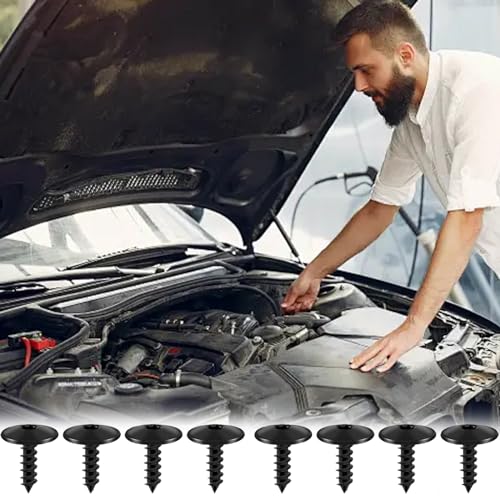 80 x Blechschrauben, Karosserieschrauben, Schrauben Schwarz, Schrauben Auto, Torx Schrauben, Auto Unterboden Schrauben, Selbstschneidende Schrauben für Autotürverkleidungen, M5 x 16mm