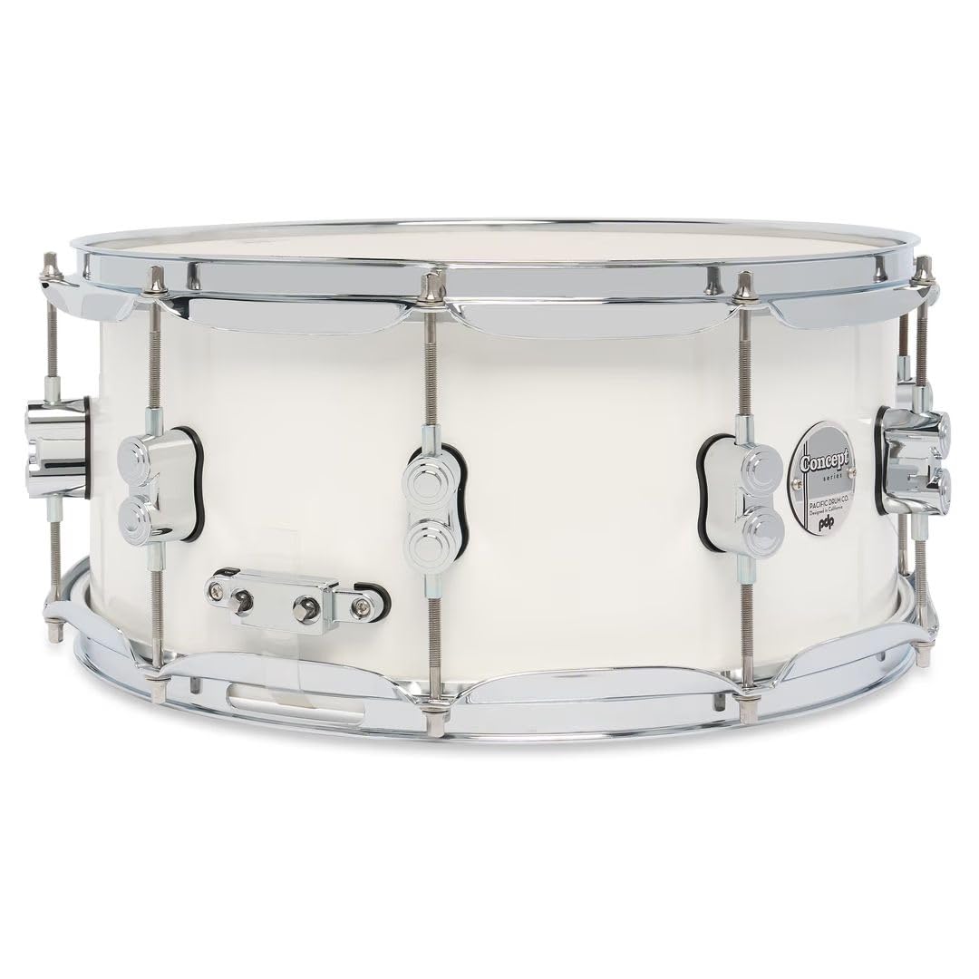 Pacific Drums Concept Maple Snare Drum, 14" x 6,5", Pearlescent White Lacquer