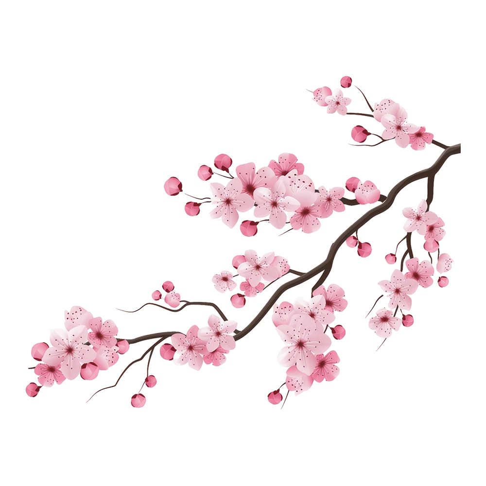Calcomanías de flor de cerezo japonés de 5.1 pulgadas para laptop, ventanas y decoración D
