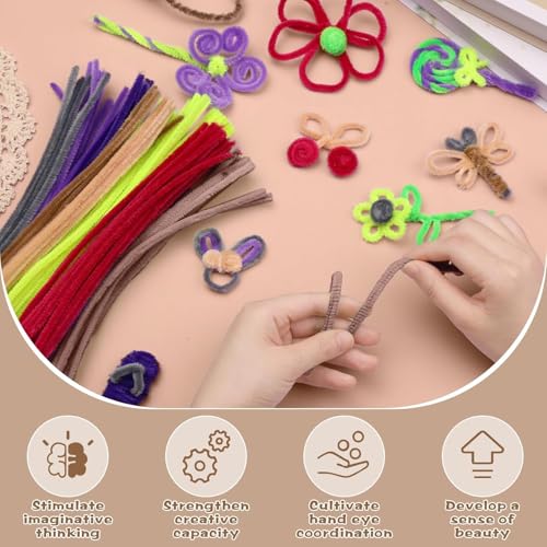 Image of Light Brown Pipe Cleaners Chenille Stem, 100 Pieces, Arts and Crafts Supplies for Creative Home Decoration Projects