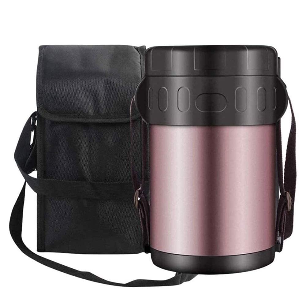 BentoLunchbox Auslaufsichere Isolierflasche Thermobehälter mit Isoliertasche, Edelstahl vakuumisoliert, 1,5 l/2 l, geeignet für Arbeit, Schule, Picknick, Bento-Stil, Mittagessen Lösung O (1,5 l|blu