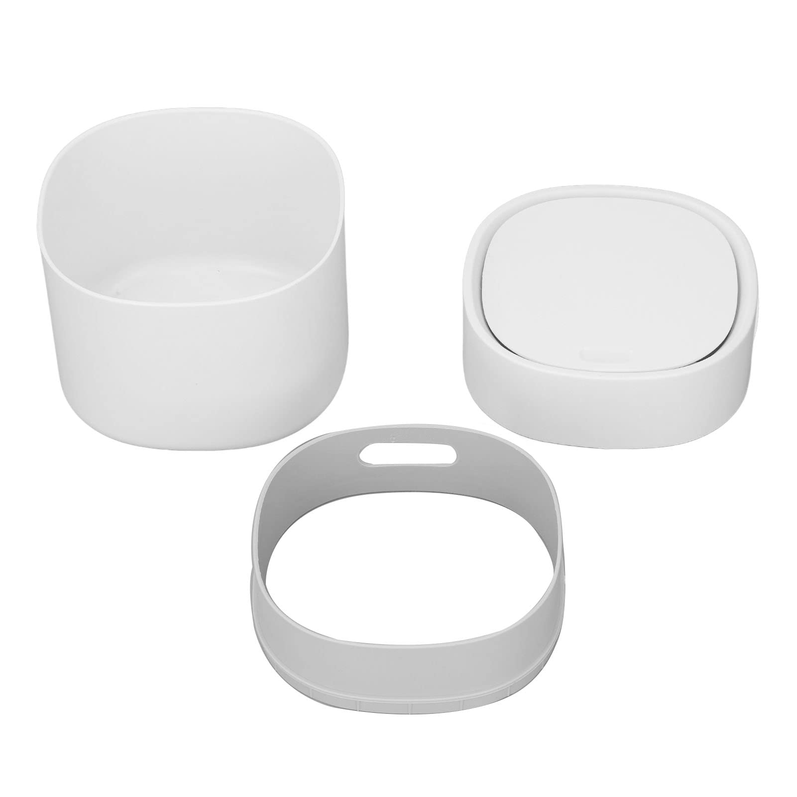 Mini Poubelle de Bureau, Petite Poubelle de Table compacte avec Couvercle ABS pour Rangement déchets, Design élégant pour comptoir, Bureau et Voiture, Blanc