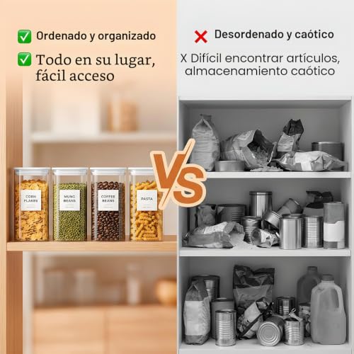 Miniatura 3 de Cozary Tarros De Cristal Con Tapa Hermética 4 Pcs 1100ml, Botes De Cristal Sin Bpa, Frascos De Vidrio Aptos Lavavajillas, Botes Cocina Almacenaje Para Pasta, Café, Arroz
