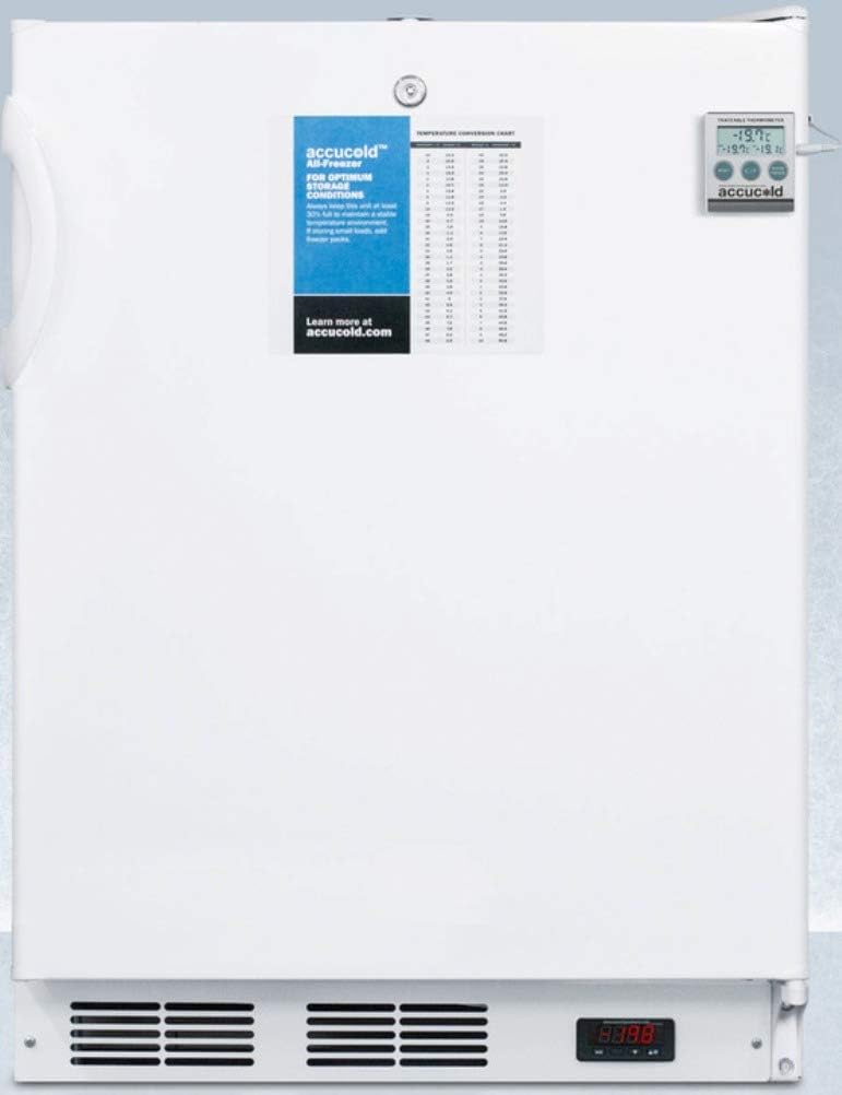 Summit Appliance VT65MLBI7PLUS2ADA ADA Compliant Commercially Approved 24" Wide All-Freezer for Built-in Use with Manual Defrost, NIST Calibrated Thermometer, Lock and -25ºC Capability