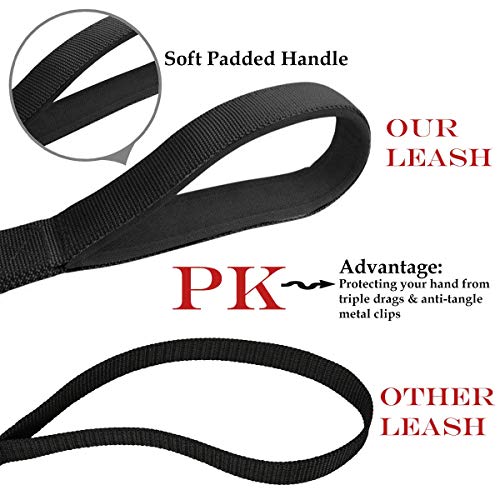 Asocea 3 Dog Leash 3 In 1 Multiple Dog Leash Detachable 360° Swivel With Soft Padded Handle For Walking And Traning Two Or Three Dog Leash(Black) #TOP5