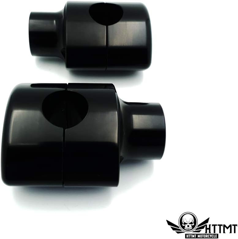 XKMT- 1 in. Handlebar Riser Clamps Mounts Kit 2" tall Compatible With H-D Black Motorcycle Cruisers Metrics