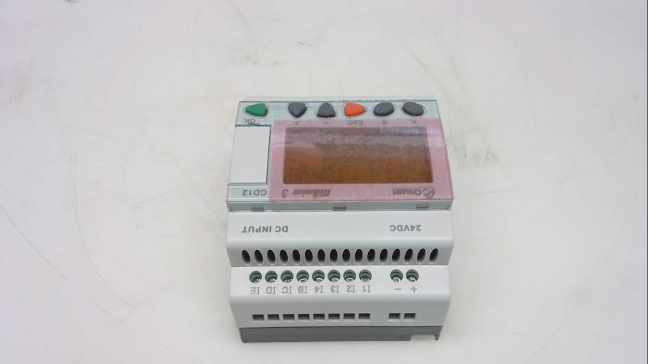 CROUZET 88970041 8 INPUTS / 4 Digital / 4 Analog, CD12-24VDC, LCD Display, Logic Controller, Millenium 3
