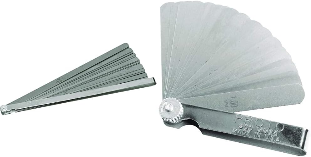 Proto J000TL 25 Blade Long Feeler Gauge Set and Stanley Proto J00MM25 25 Blade Metric Feeler Gauge Set