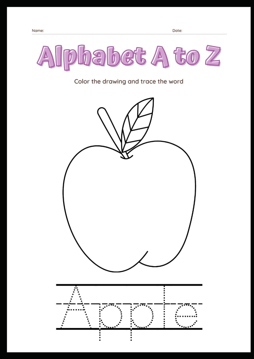 Alphabet A To Z Coloring Book: Alphabet A To Z Coloring Book