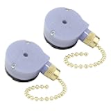 Ceiling Fan Switch Zing Ear ZE-228S 2 Speed 3 Wire Ceiling Fan Pull Chain Switch Speed Control Switch for Ceiling Fans, Wall Lamps, Cabinet Light, 2Pack Brass