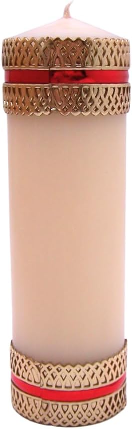 Alpha Omega Devotional Candle, Features a Sheep at the Top, Religious Gift, 8 Inches