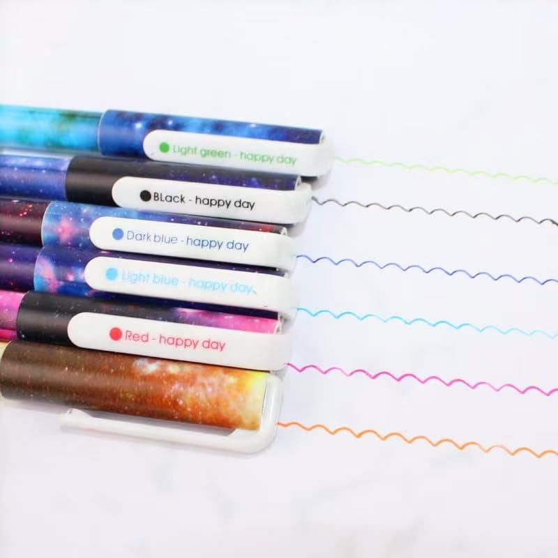Set 6 bolígrafos de gel multicolor punta fina 0.38 mm miniatura 2