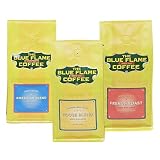 Blue Flame Coffee Holiday Gift Coffee Sampler - Whole Bean Coffee - Light Roast - Medium Dark Roast