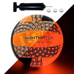 Night Match volleybalbal, verlicht, ballonpomp en reservebatterijen, inclusief – verlicht van binnen door een heldere…