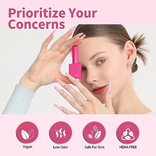 Image of CANNI Hot Pink Gel Nail Polish, 1Pcs Neon Pink Gel Polish Pink Color Nail Polish Gel High Gloss Soak Off U V Gel Nail French Nail Manicure Salon DIY