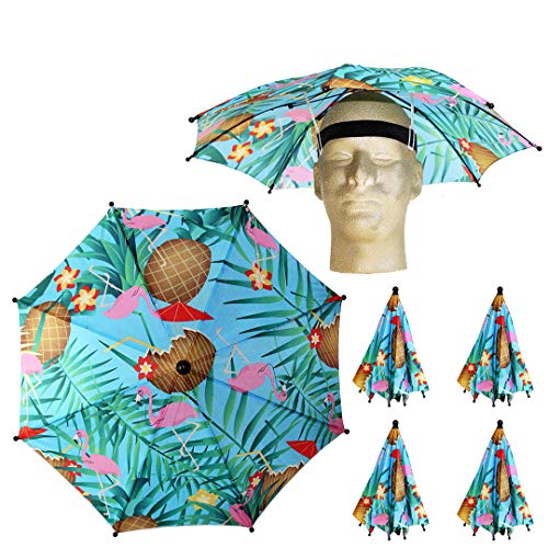 Funbrella Hats - TROPICAL Umbrella Hat - The Frisky Flamingo - Rain Sun