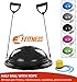 FMYBB70N Balance Half Ball (Ø 60 cm) | Palla Gonfiabile Mezza Sfera | Fitness Trainer per Yoga Pilates Funzionale Fisioterapia | con Elastici, Manici e Pompa (Nero)