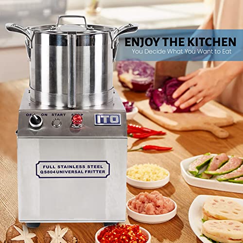 – 550W Electric 4L Stainless-Steel, Commercial Grade Food Chopper Processor Machine - Kitchen Fritter - 1400RPM High Output with Removable Blades - CE Certified