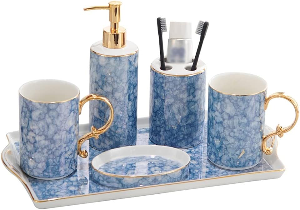 European Bathroom Toiletries Set Ceramic Five-piece Bone China