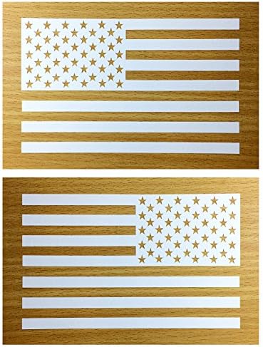 American Flag Decal Sticker Die-cut Vinyl Tactical Military USA Merica United States Marines Army Navy Airforce Pair (6.5" x 4", White)
